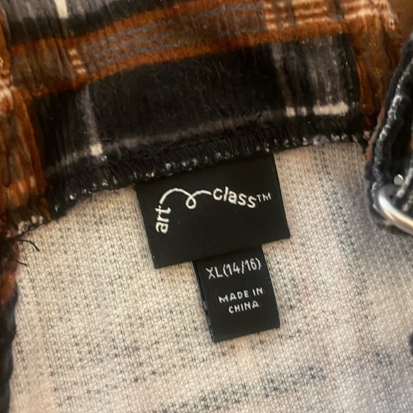 🔥🔥 (3/$20) 
Girls Plaid Corduroy Overalls Dress Size XL 14/16 by Art Class - Picture 3 of 3